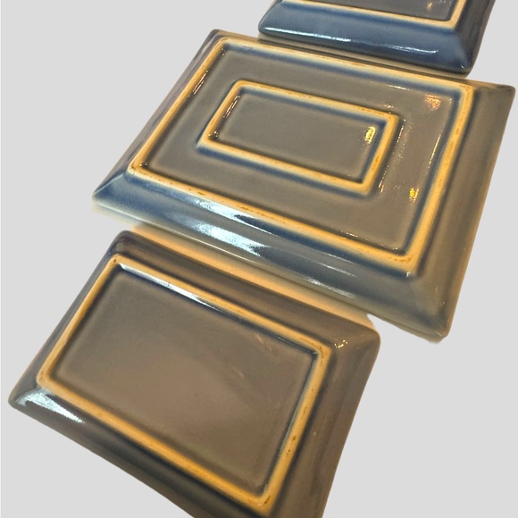 Set of 3 Blue Rectangular Versatile Plates for Serving/Candles/Decor/Display EUC - Picture 7 of 7